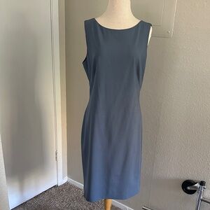 Theory Sleeveless light blue Gray Midi Dress work business casual size 12